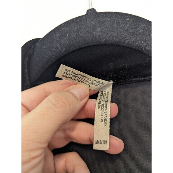 White Stag Jacket Set Womens Medium Black Velvet Lace Satin - Picture 9 of 12